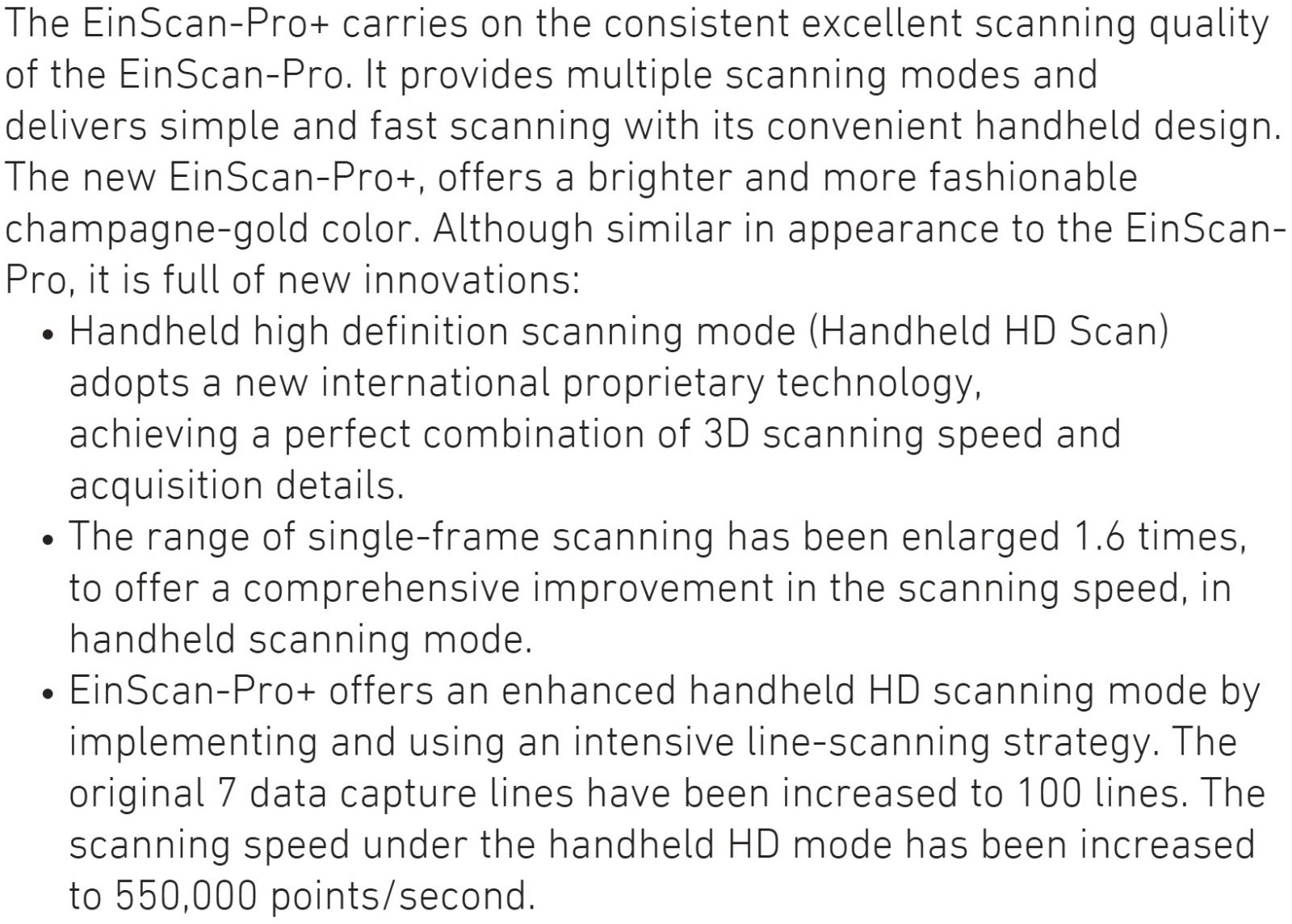 סורק תלת מימד EINSCAN PRO+ TEXT